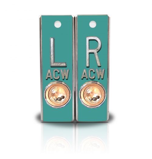 Aluminum Position Indicator X Ray Markers- Turquoise Solid Color